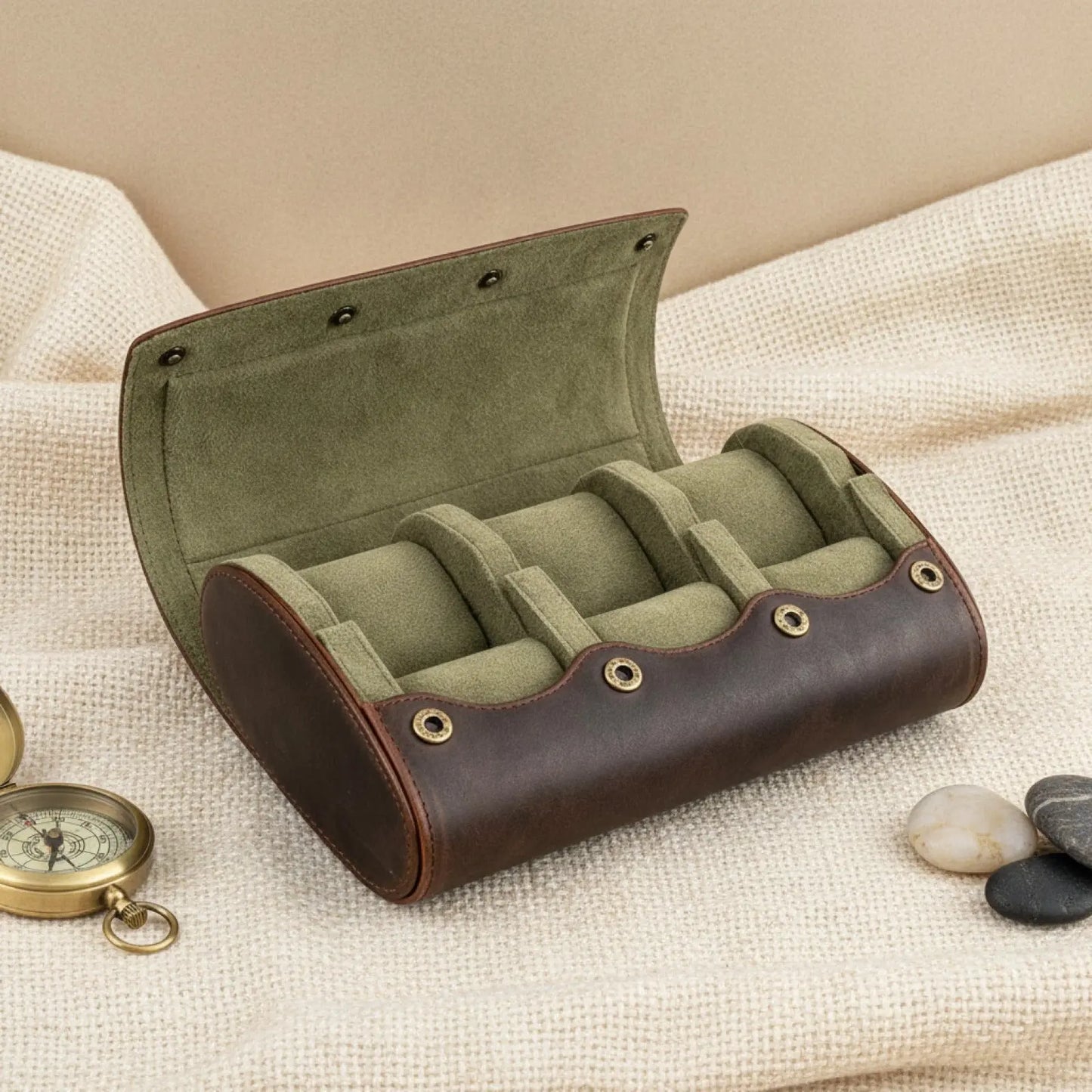 Etui à Montre de Voyage en Cuir 6 Emplacements