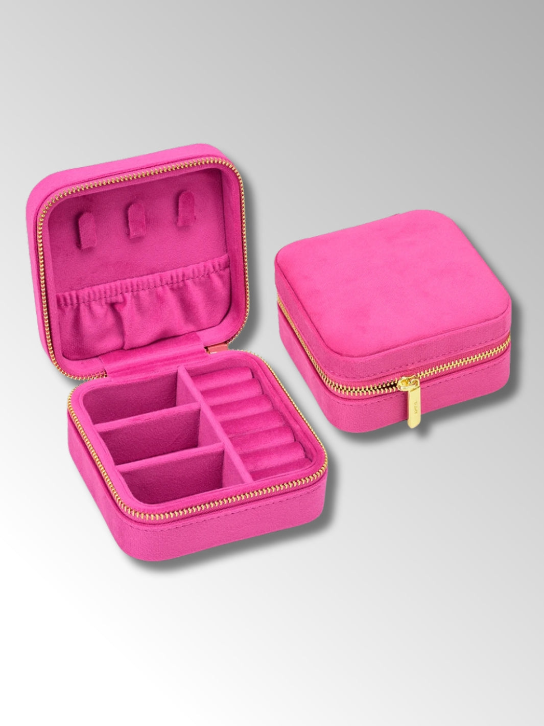 Boîte à Bijoux de Voyage Compacte en Velours