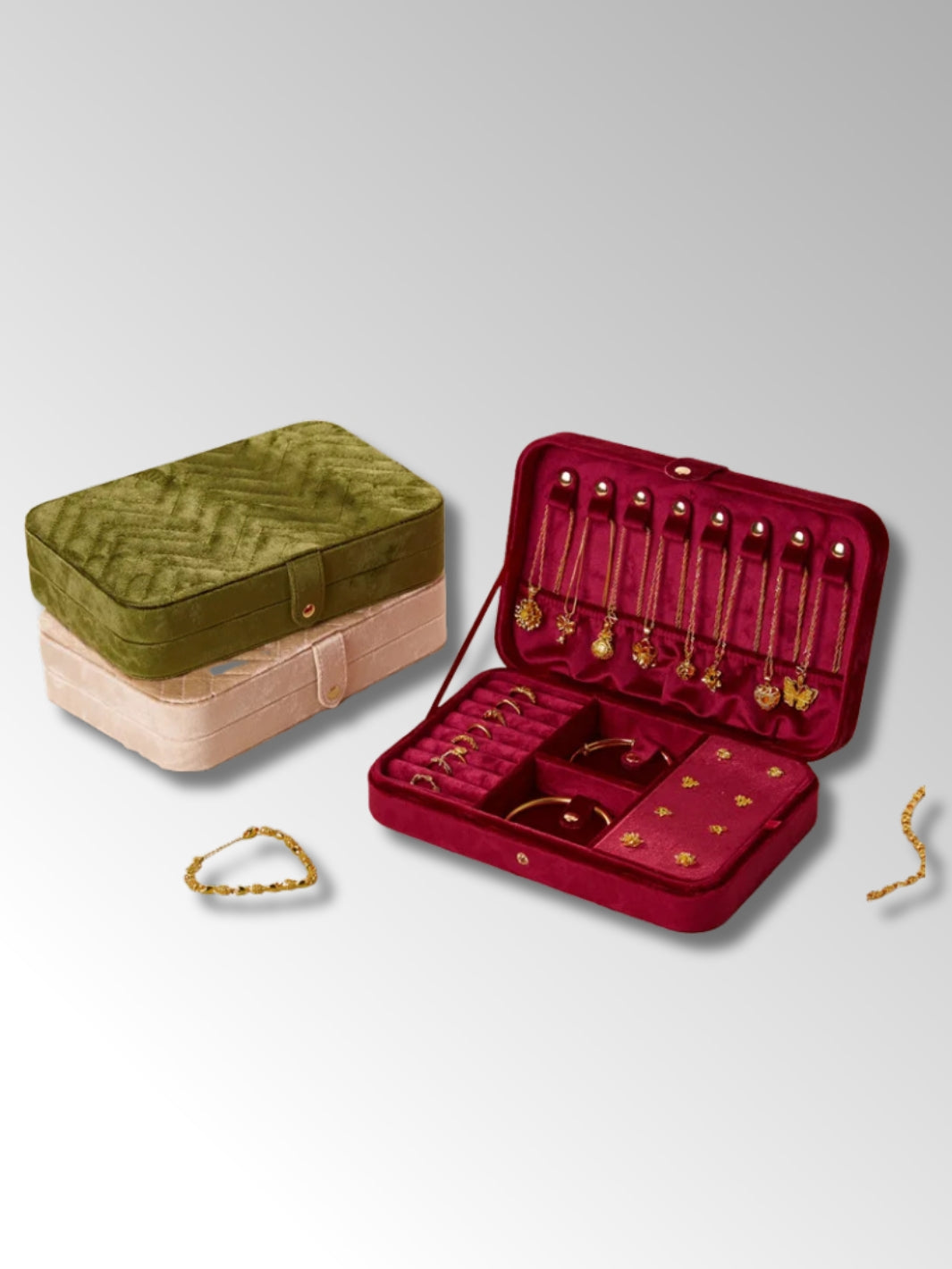 Boîte à Bijoux de Voyage en Velours