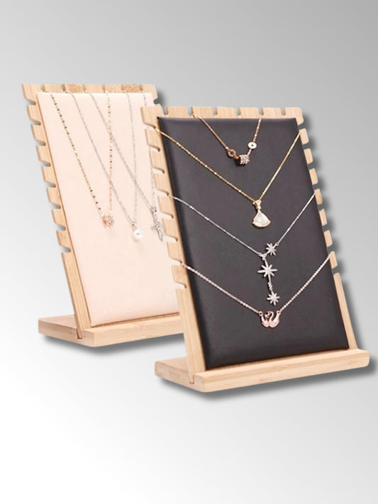 Présentoir à Colliers en Bois avec Support Vertical