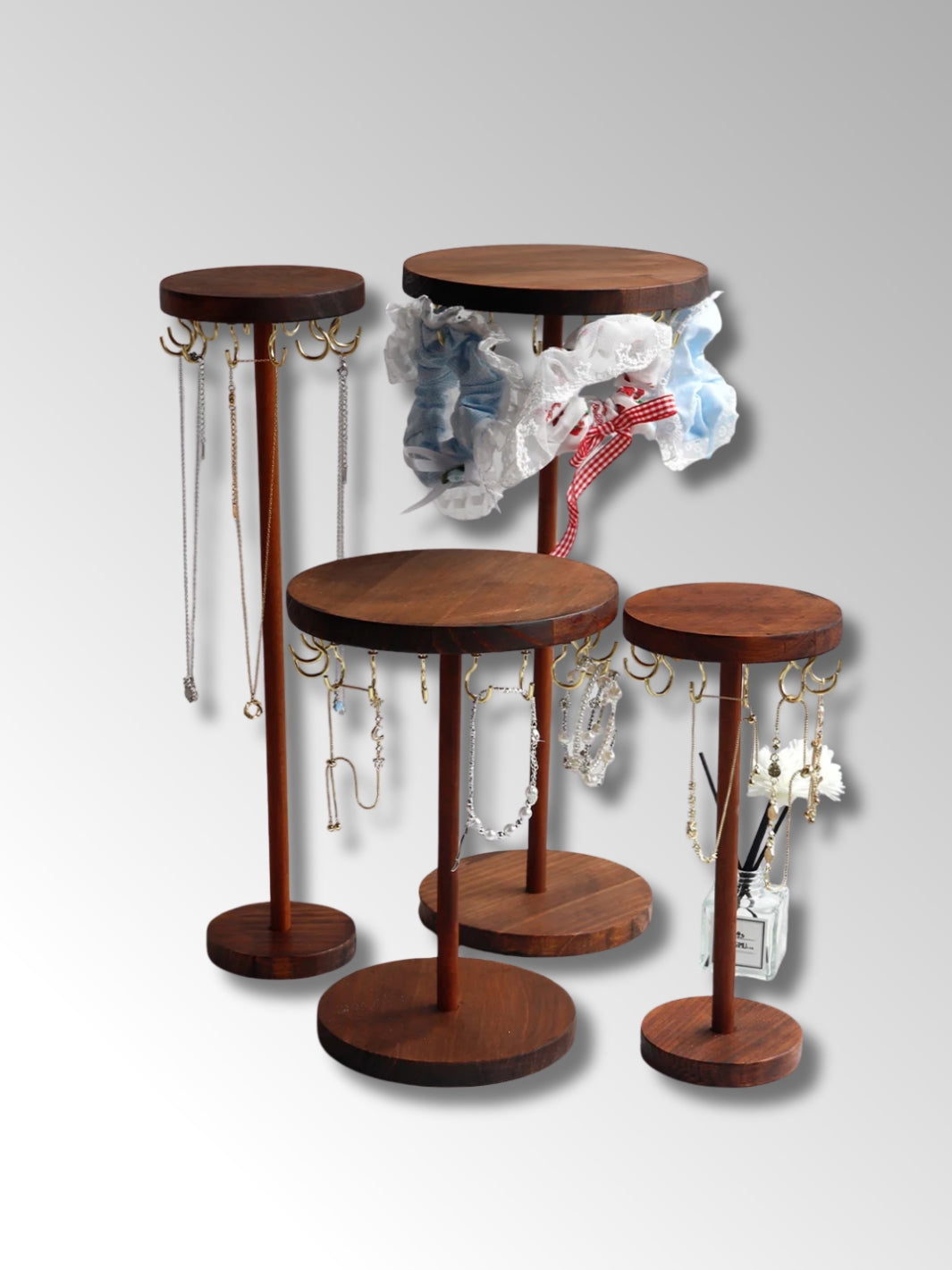Présentoir à Bijoux en Bois Multi-Niveaux