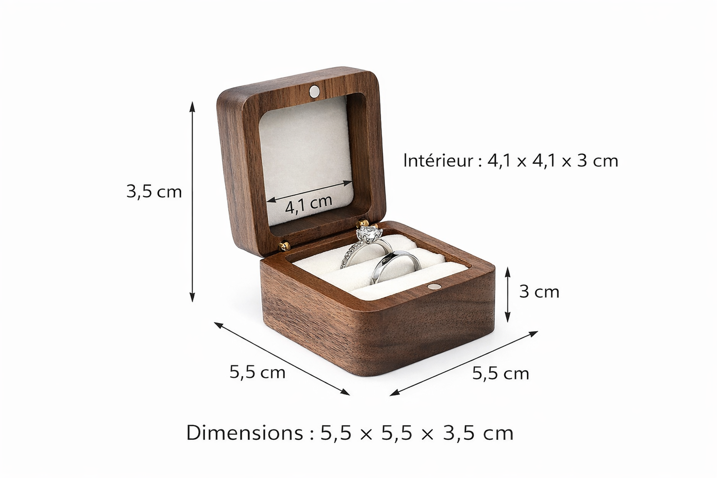 Boîte à Bijoux en Bois Vierge