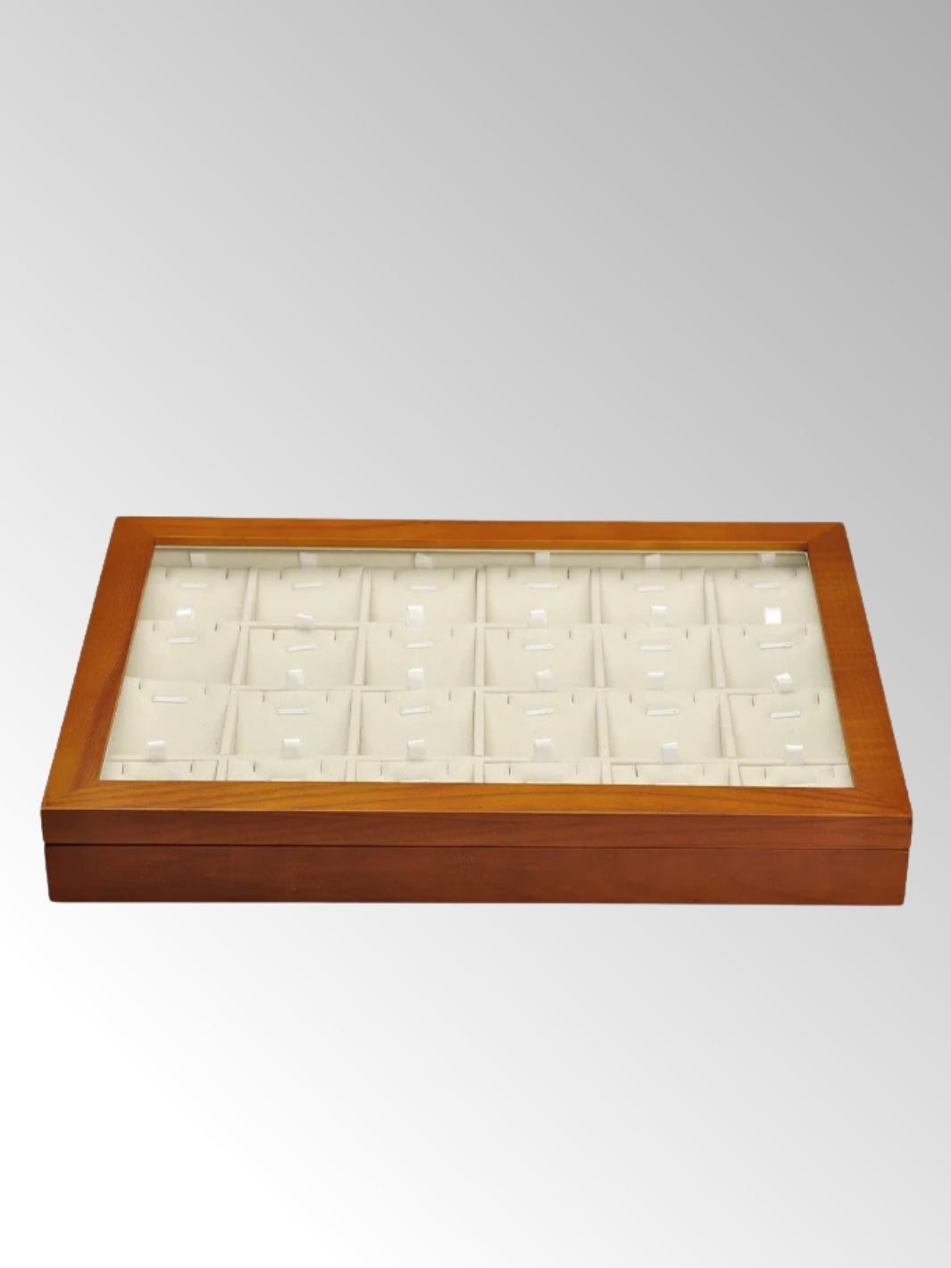 Plateau à Bijoux en Bois avec Compartiments et Couvercle