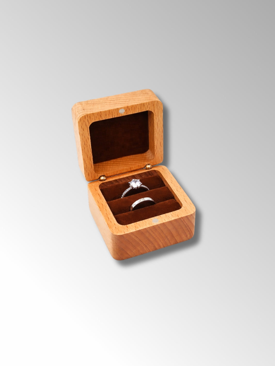 Boîte à Bague Couple en Bois