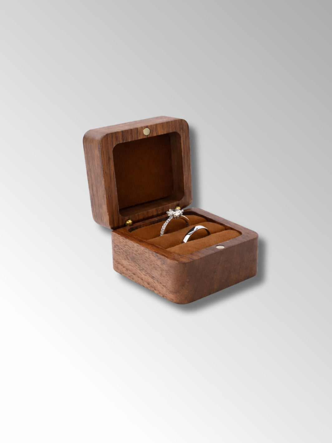 Boîte à Bague Couple en Bois