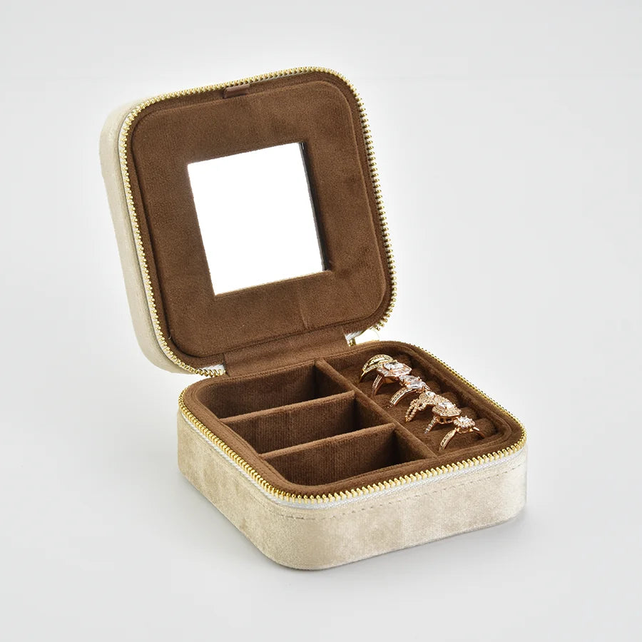 Boîte à Bijoux de Voyage avec Miroir