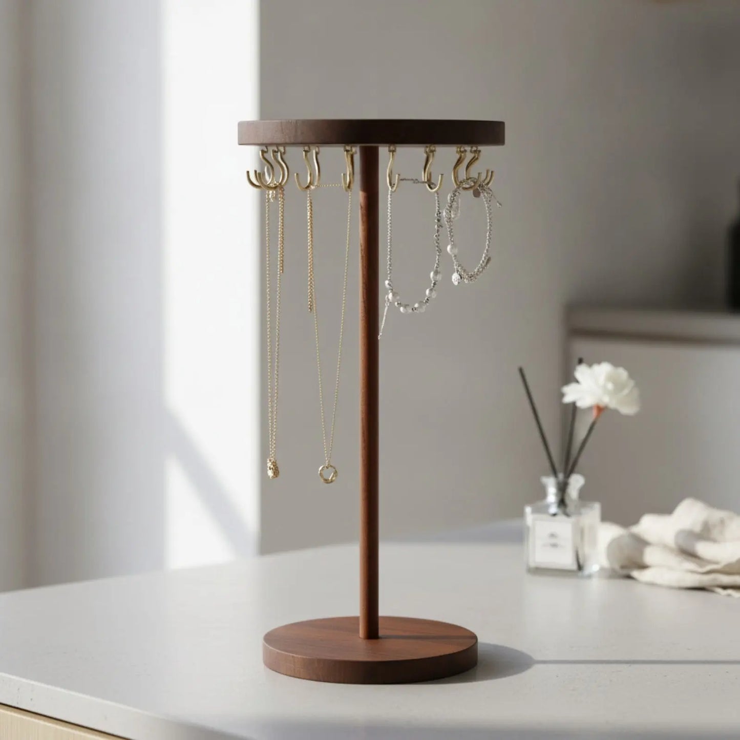 Présentoir à Bijoux en Bois Multi-Niveaux