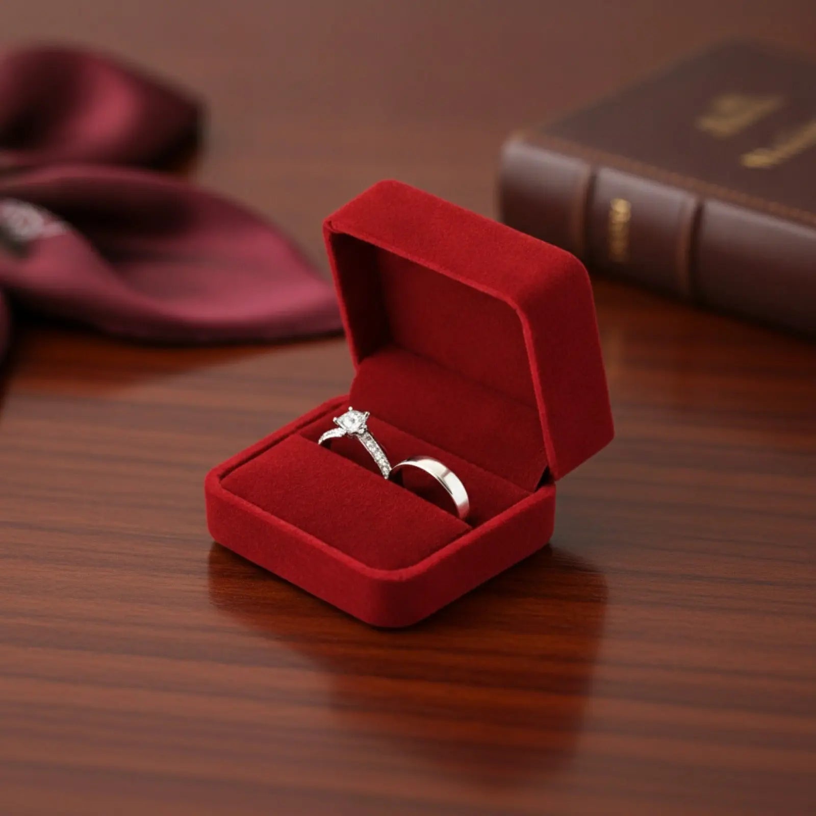 Boîte à Bague en Velours