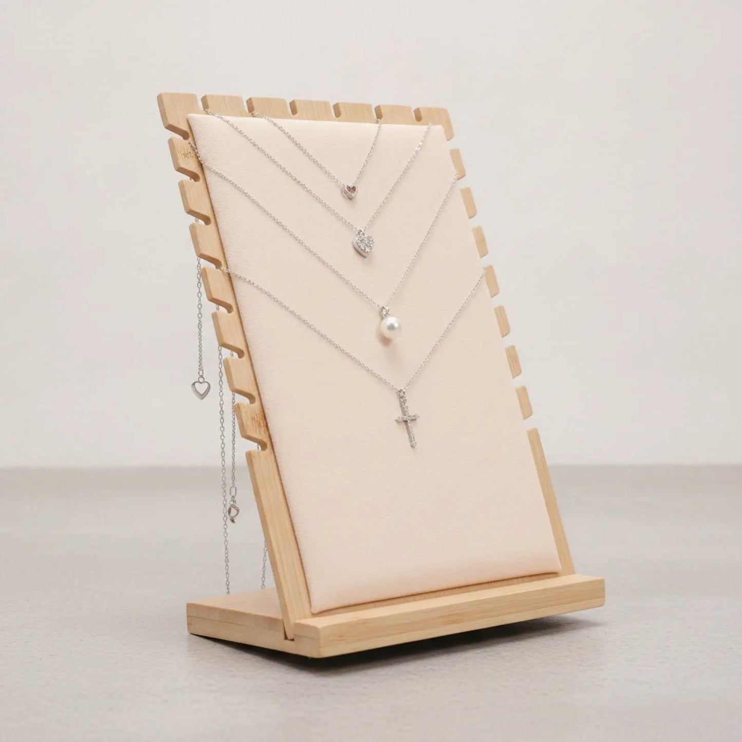 Présentoir à Colliers en Bois avec Support Vertical