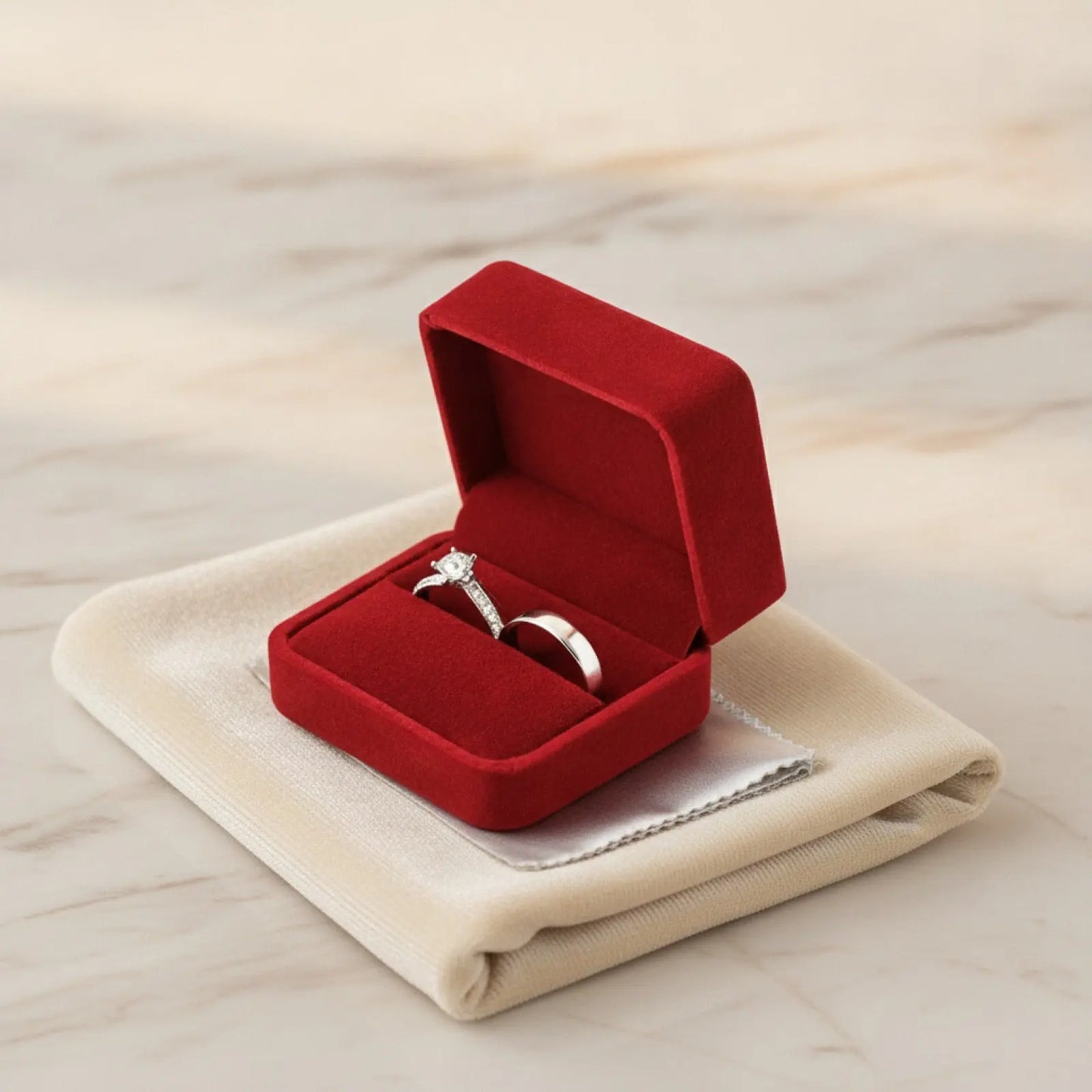 Boîte à Bague en Velours