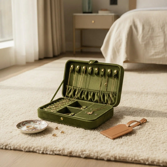 Boîte à Bijoux de Voyage en Velours