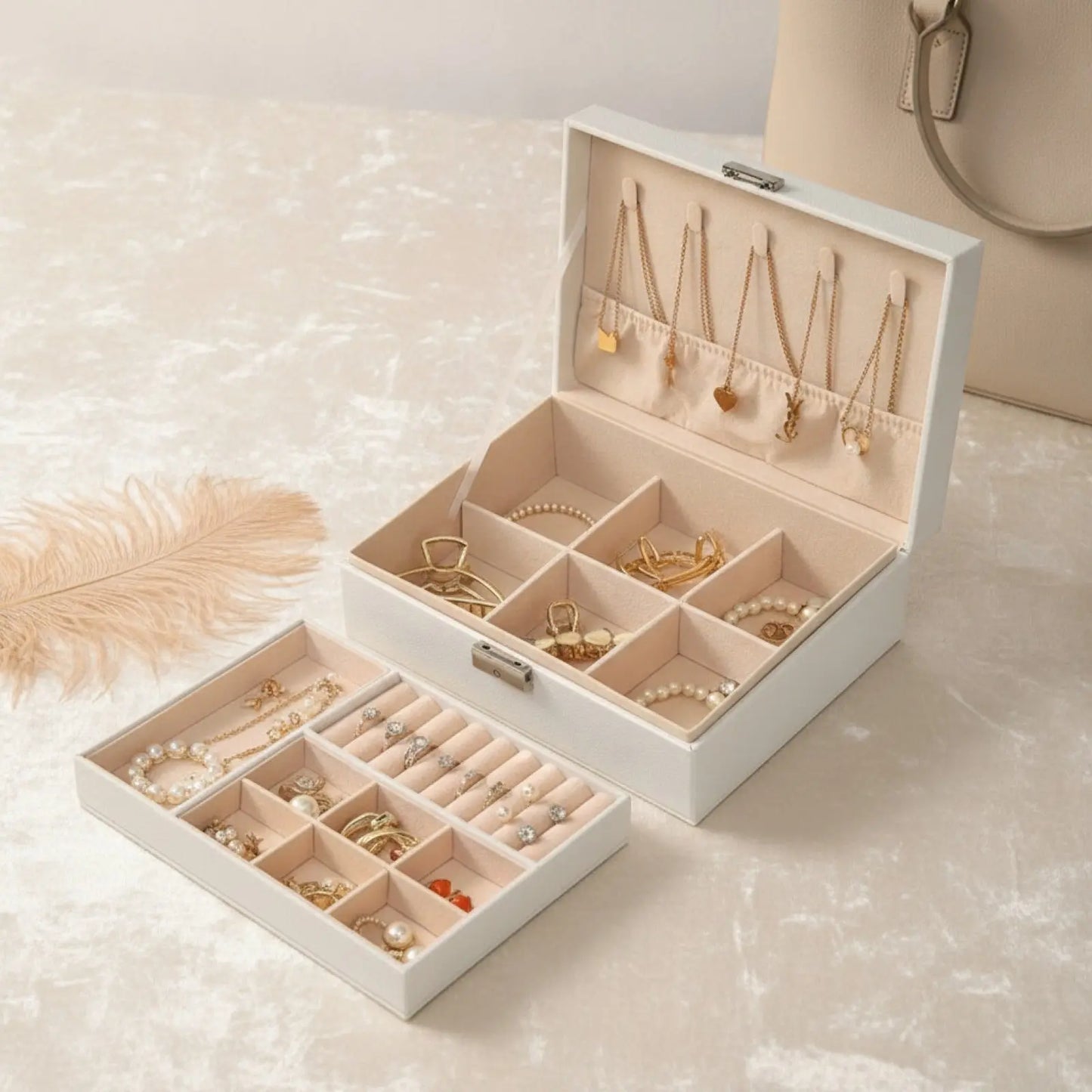 Coffret à Bijoux Élégant avec Compartiments