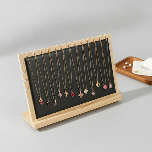 Présentoir à Colliers en Bois avec Support Horizontal