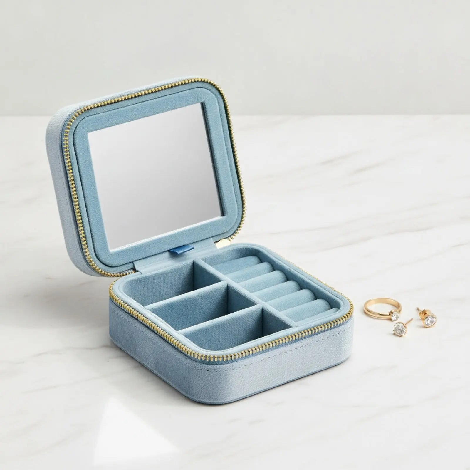 Boîte à Bijoux de Voyage avec Miroir
