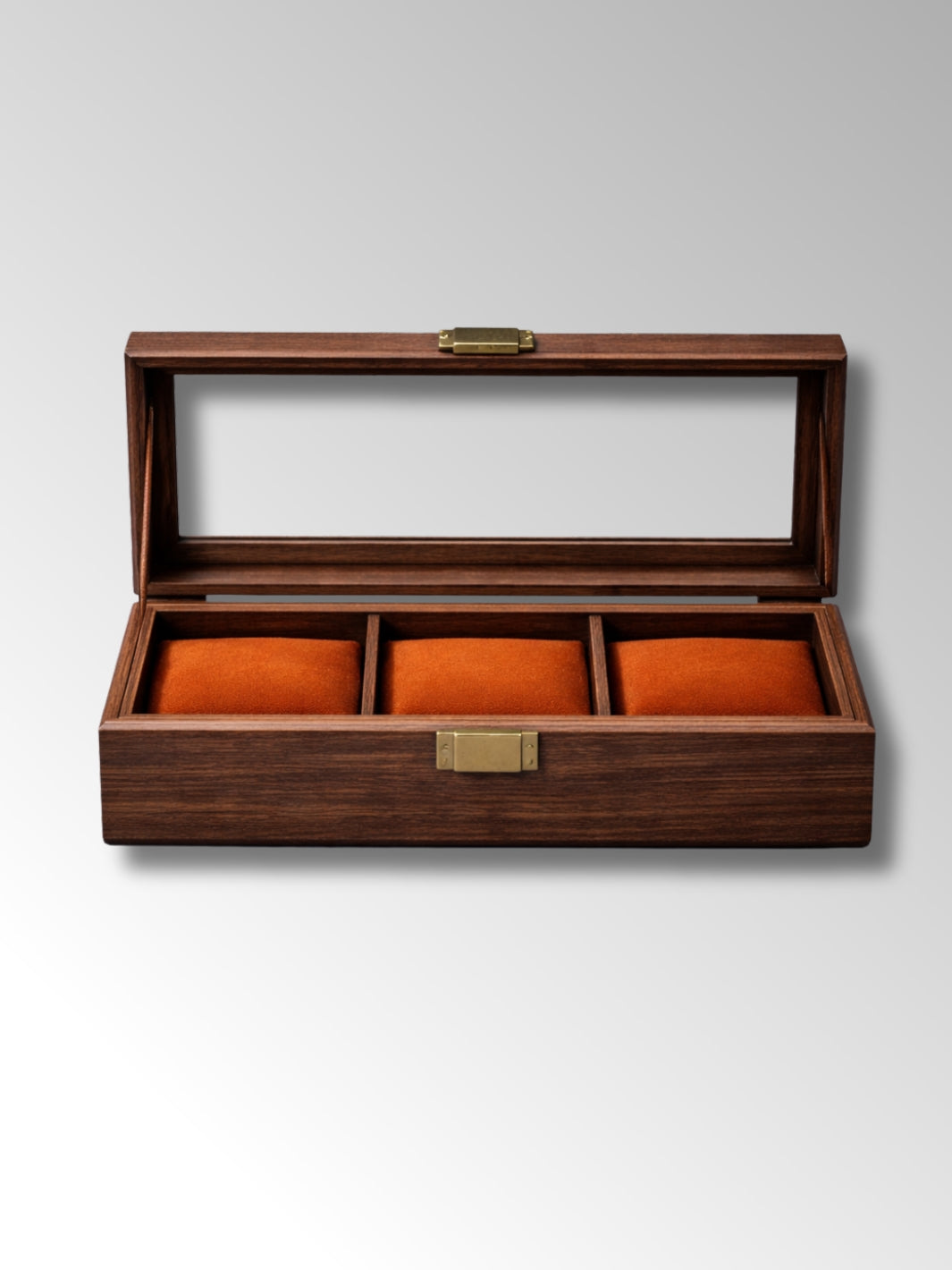 Boîte à Montre en Bois d'Acajou 3 Emplacements