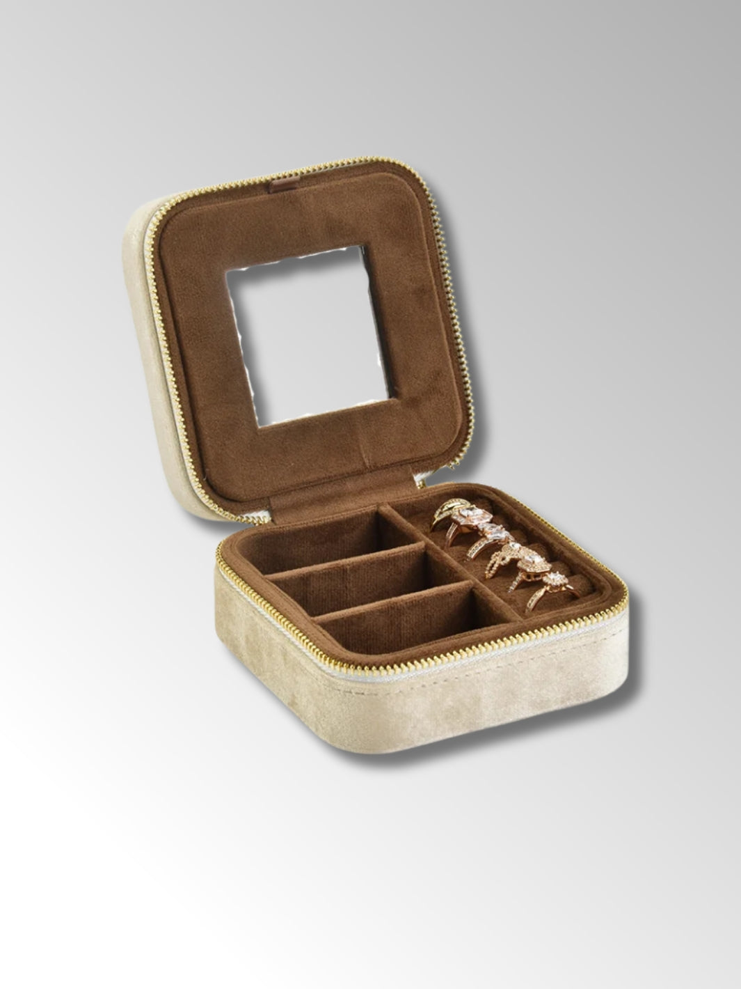 Boîte à Bijoux de Voyage avec Miroir