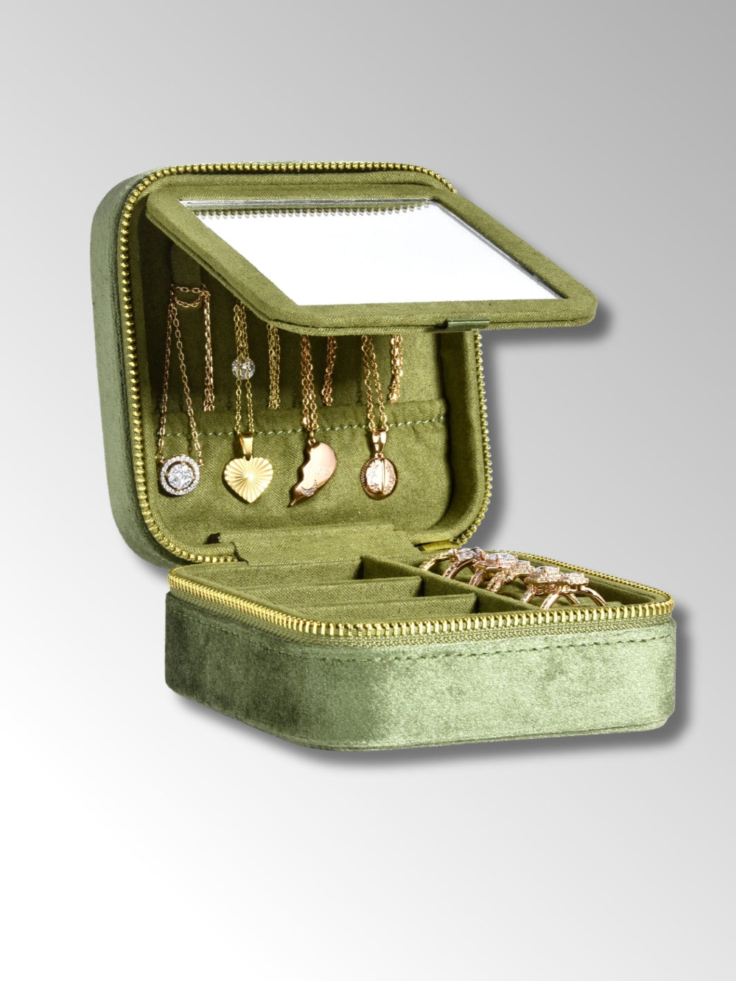 Boîte à Bijoux de Voyage avec Miroir