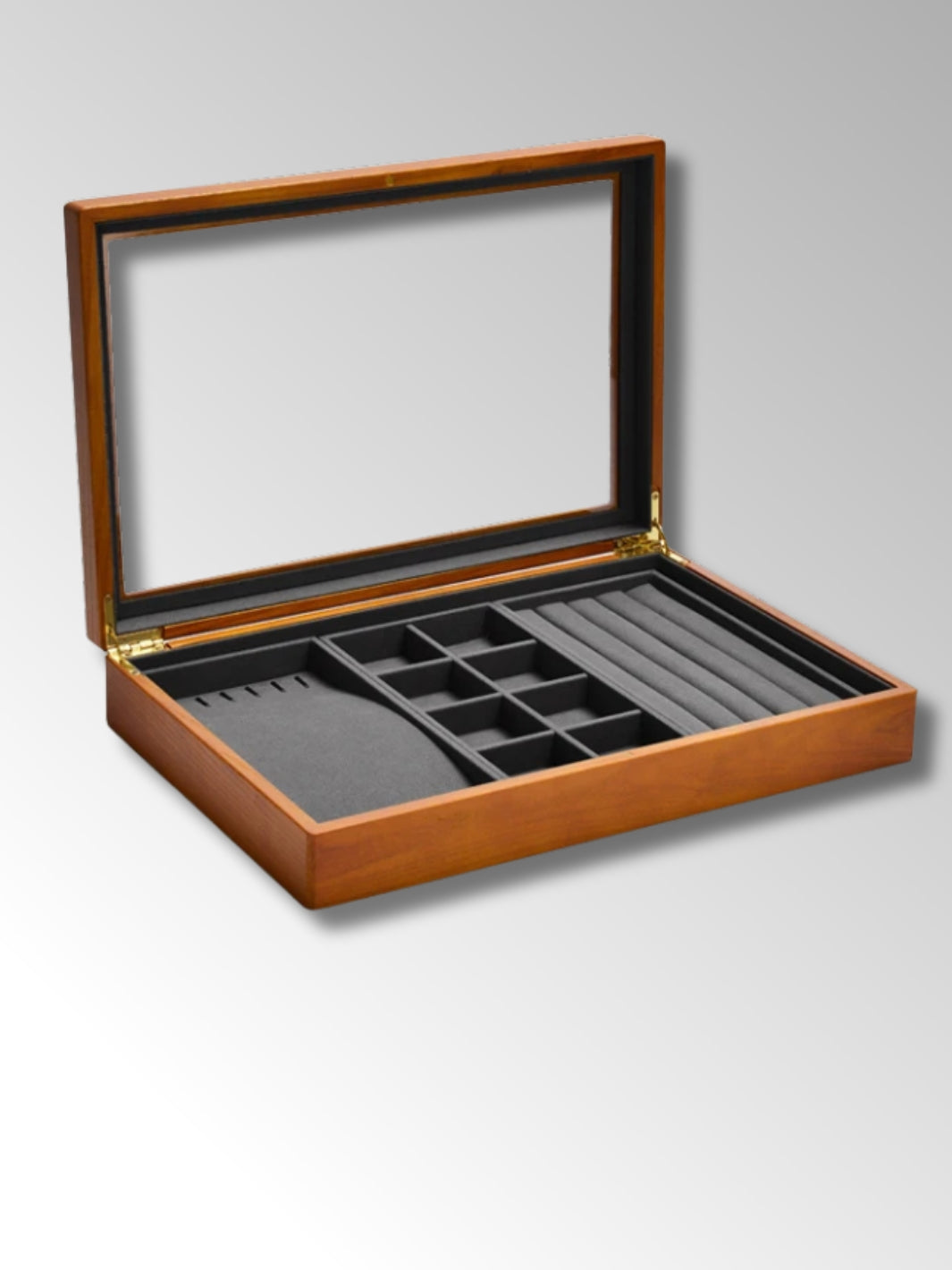 Coffret à Bijoux en Bois et Velours avec Compartiments