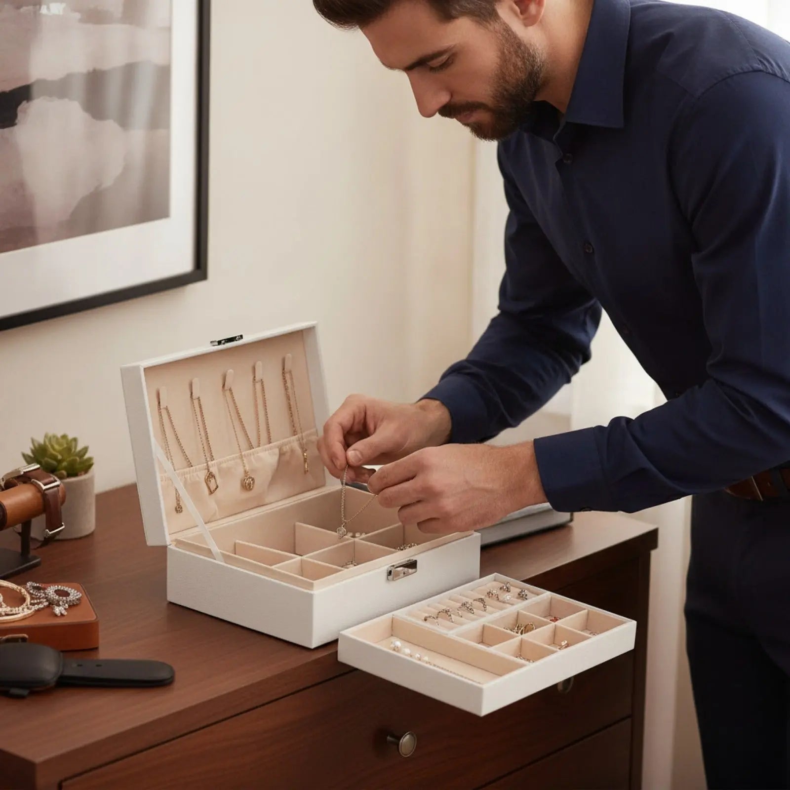 Coffret à Bijoux Élégant avec Compartiments