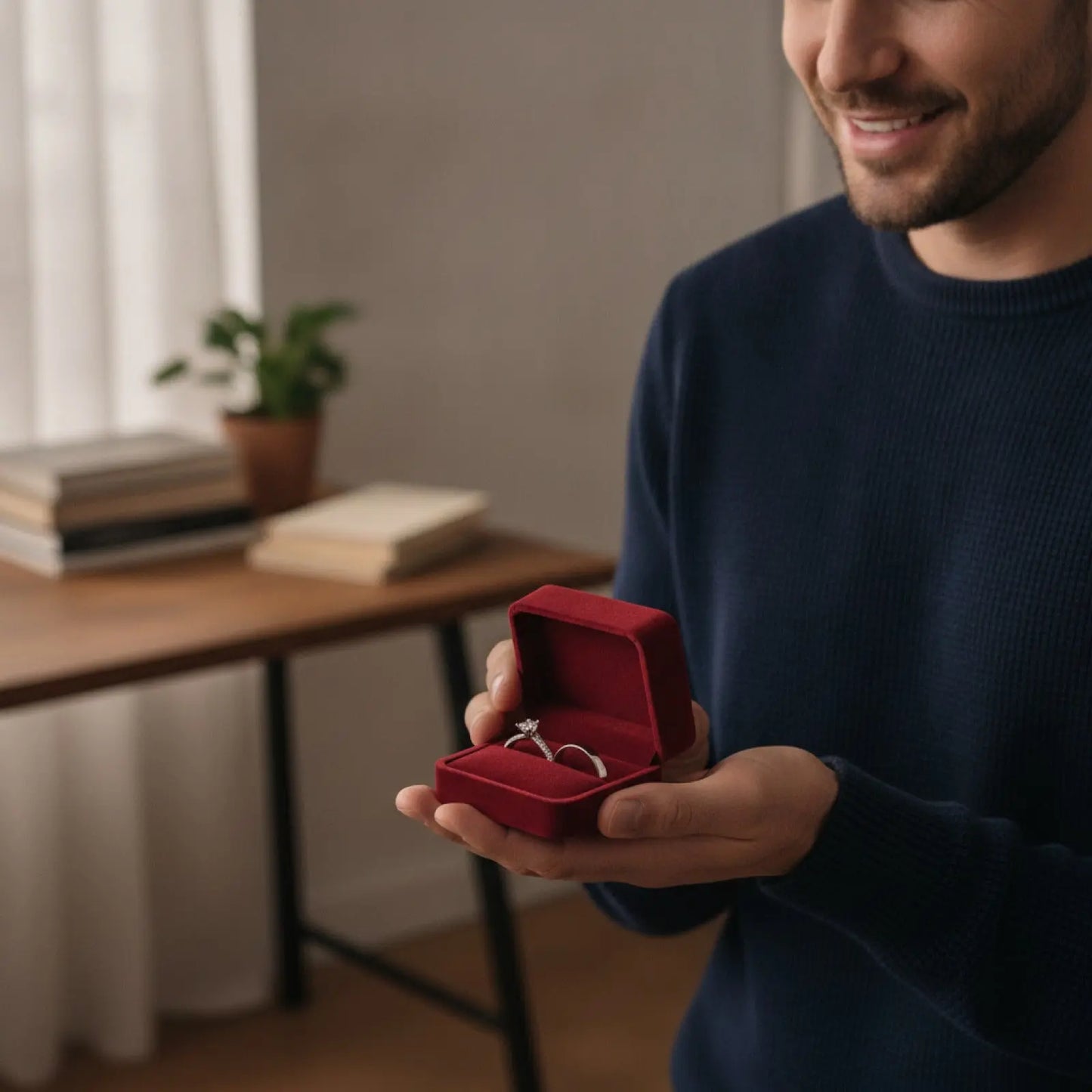 Boîte à Bague en Velours