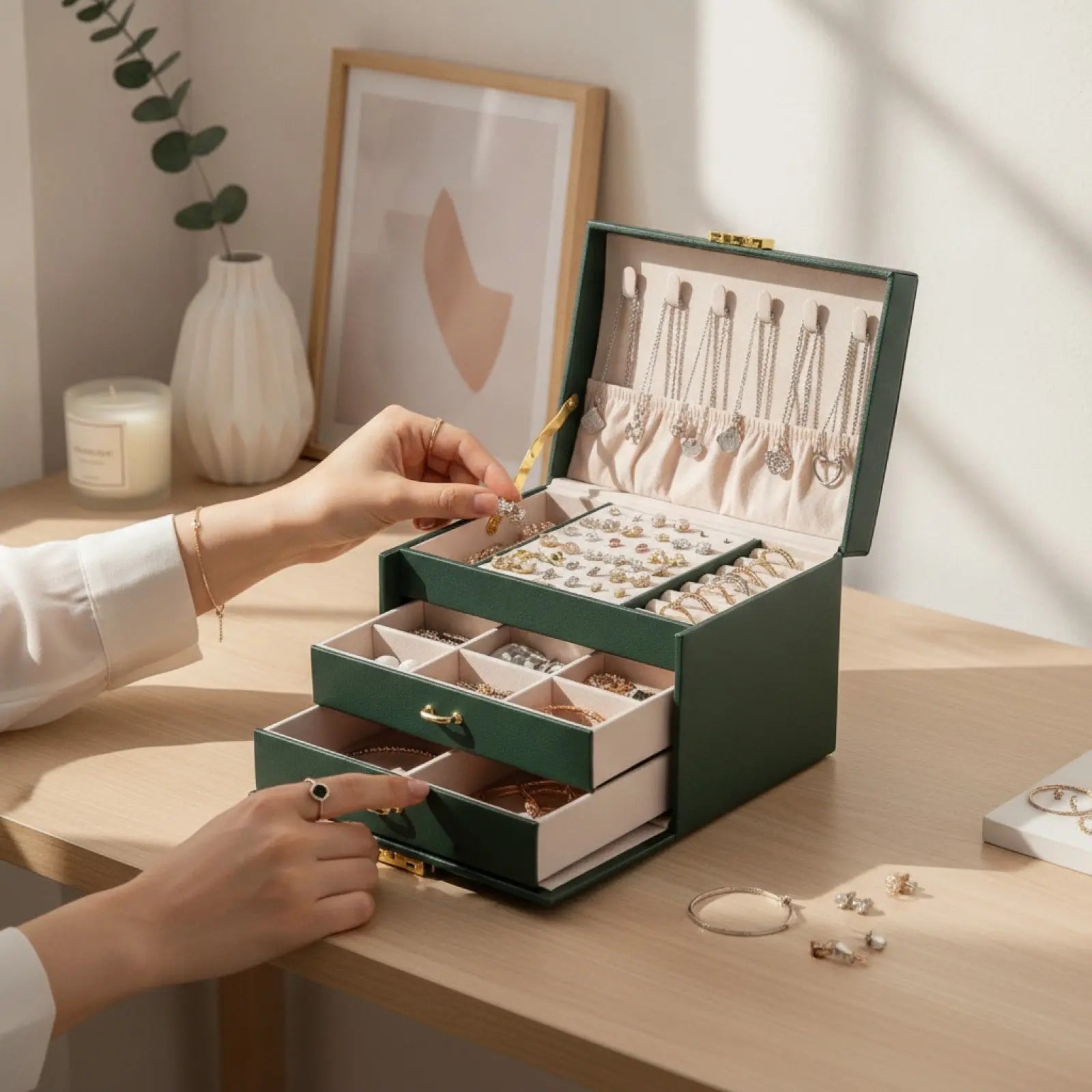 Boîte à Bijoux avec Tiroirs