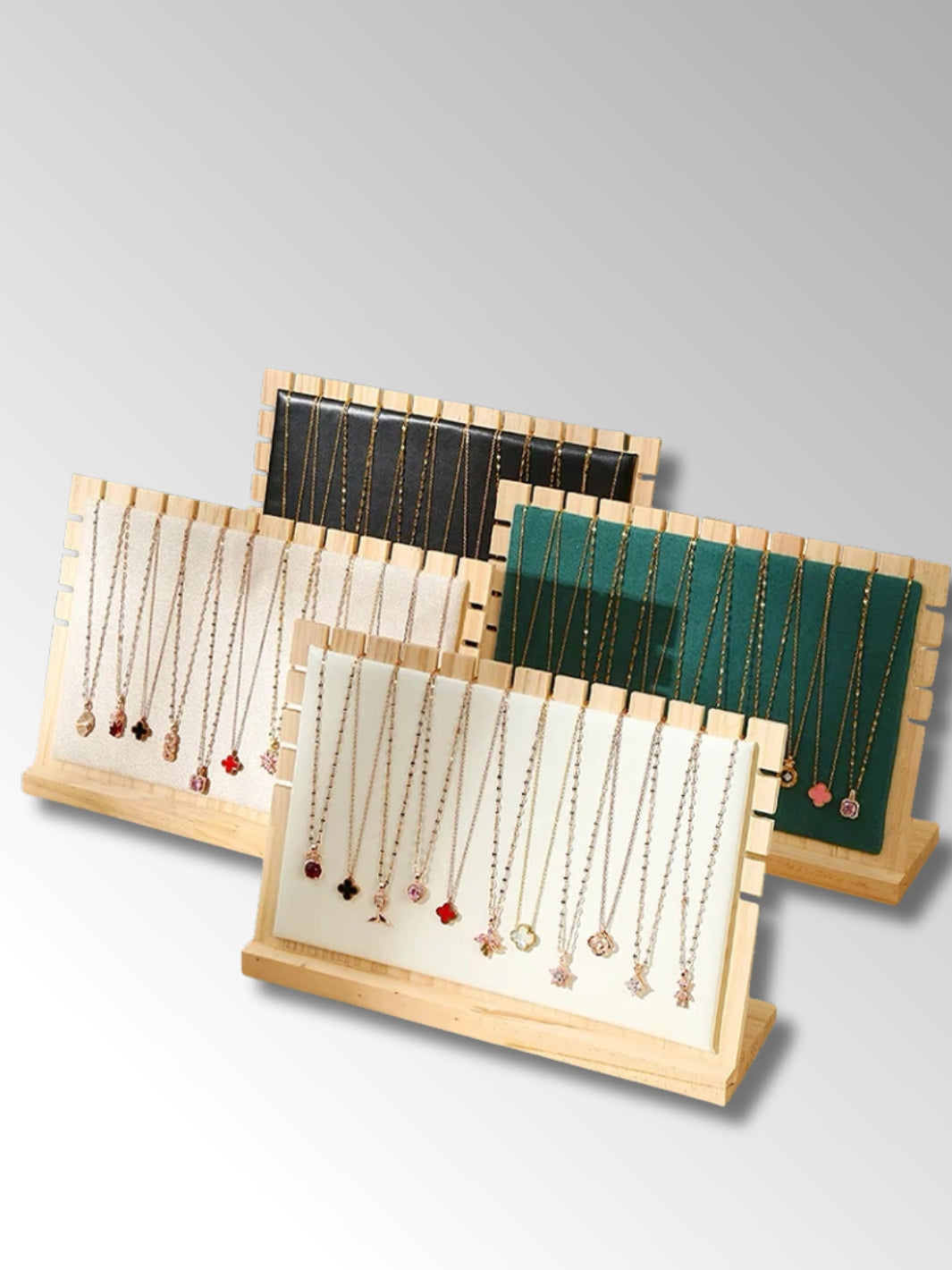 Présentoir à Colliers en Bois avec Support Horizontal