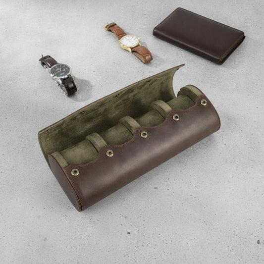 Etui à Montre de Voyage en Cuir 4 Emplacements