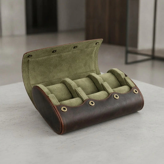 Etui à Montre de Voyage en Cuir 6 Emplacements