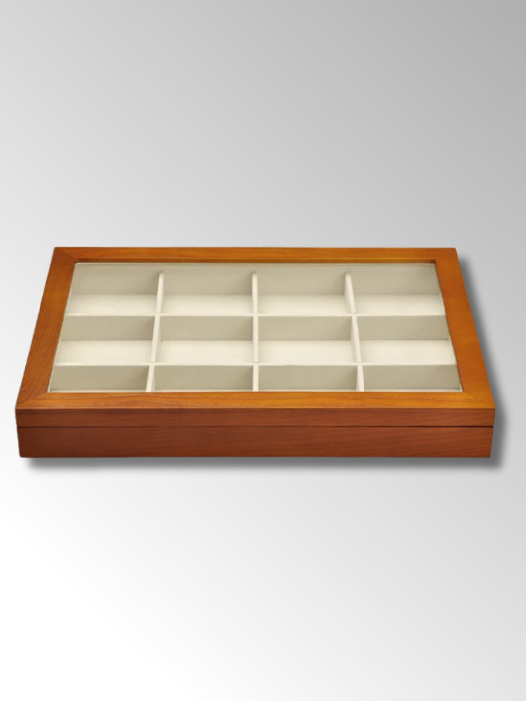 Plateau à Bijoux en Bois avec Compartiments et Couvercle