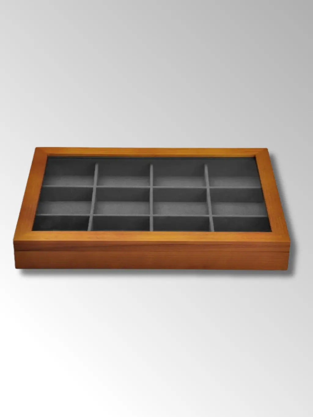 Plateau à Bijoux en Bois avec Compartiments et Couvercle