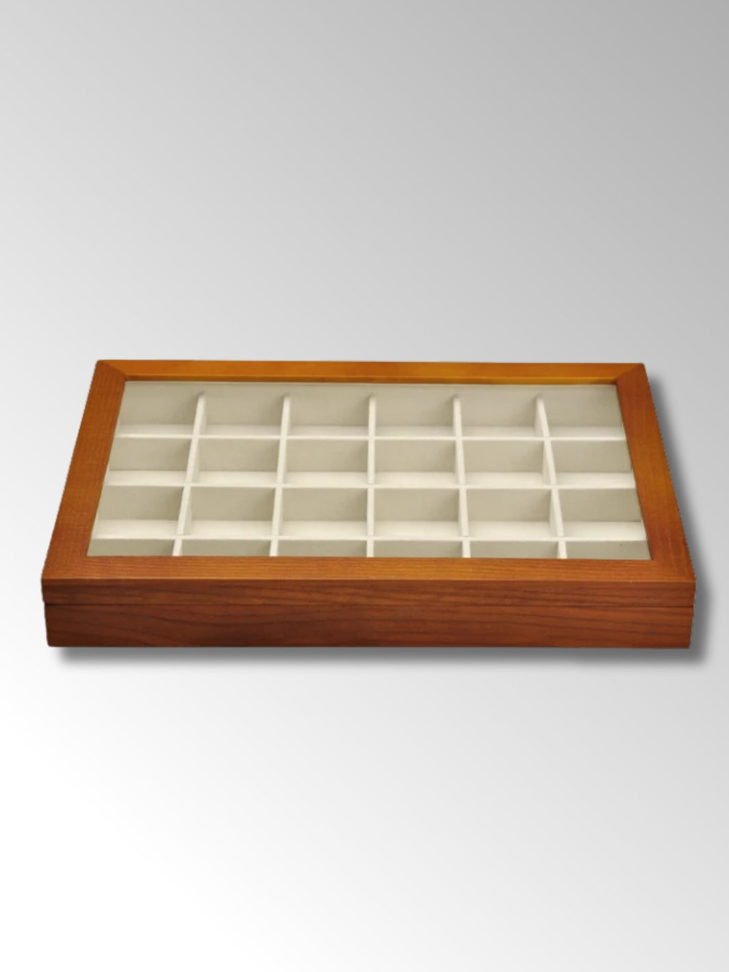 Plateau à Bijoux en Bois avec Compartiments et Couvercle