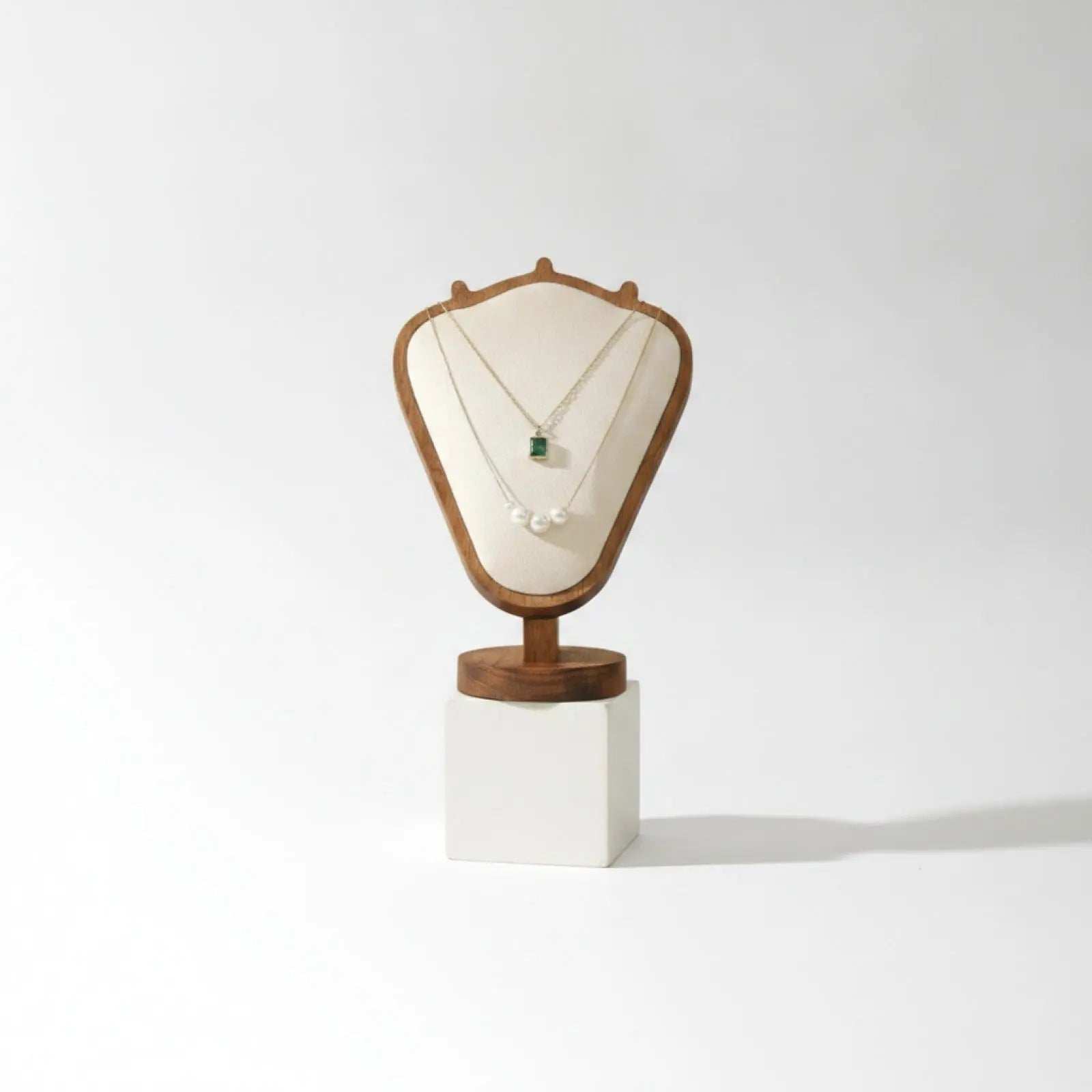 Présentoir à Colliers en Velours et Bois