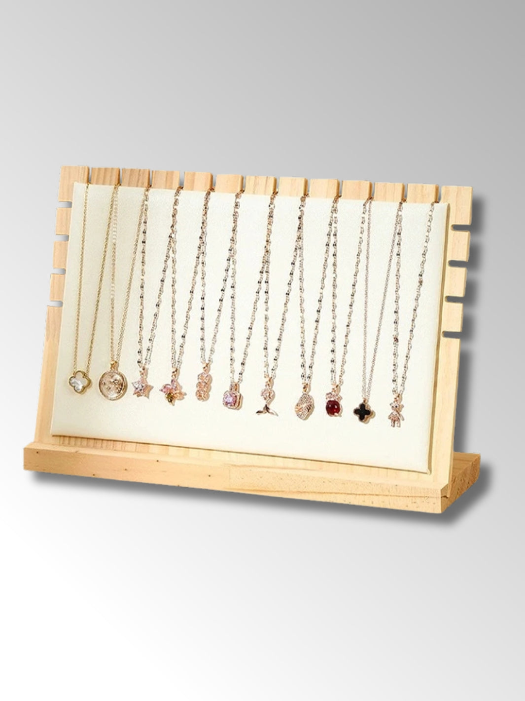 Présentoir à Colliers en Bois avec Support Horizontal