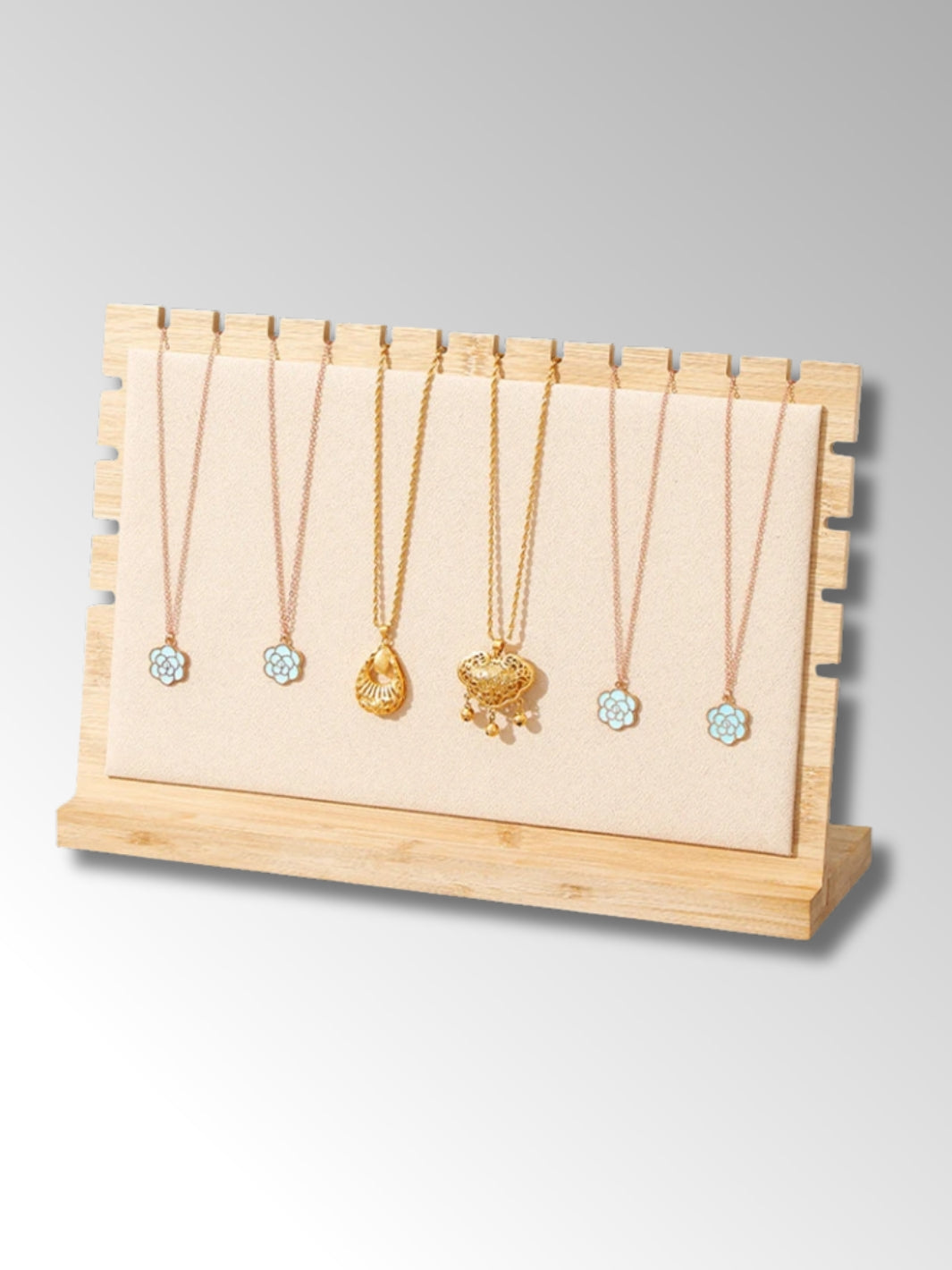 Présentoir à Colliers en Bois avec Support Horizontal